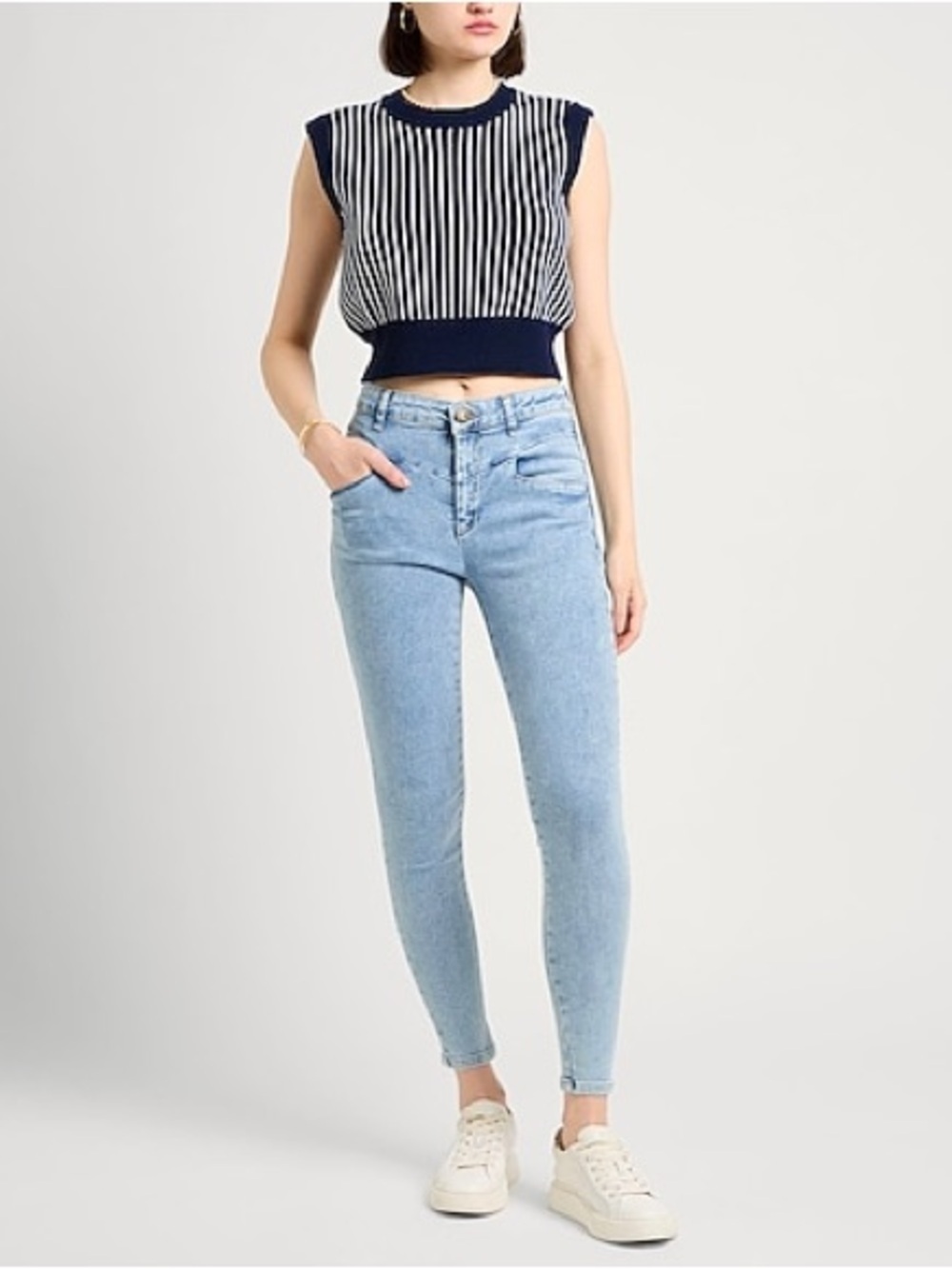 OneTeaspoon High Waist Preachers Skinny Jeans Paneled Denim Size 27